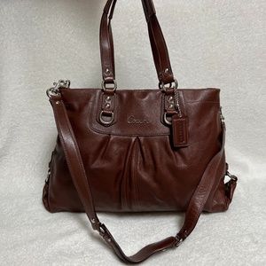 Coach Brown Authentic Ashley Leather Handbag Crossbody Shoulder Bag Tote